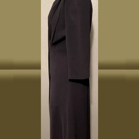 Authentic 1940s Black Crepe Coatdress - Picture 2 of 3